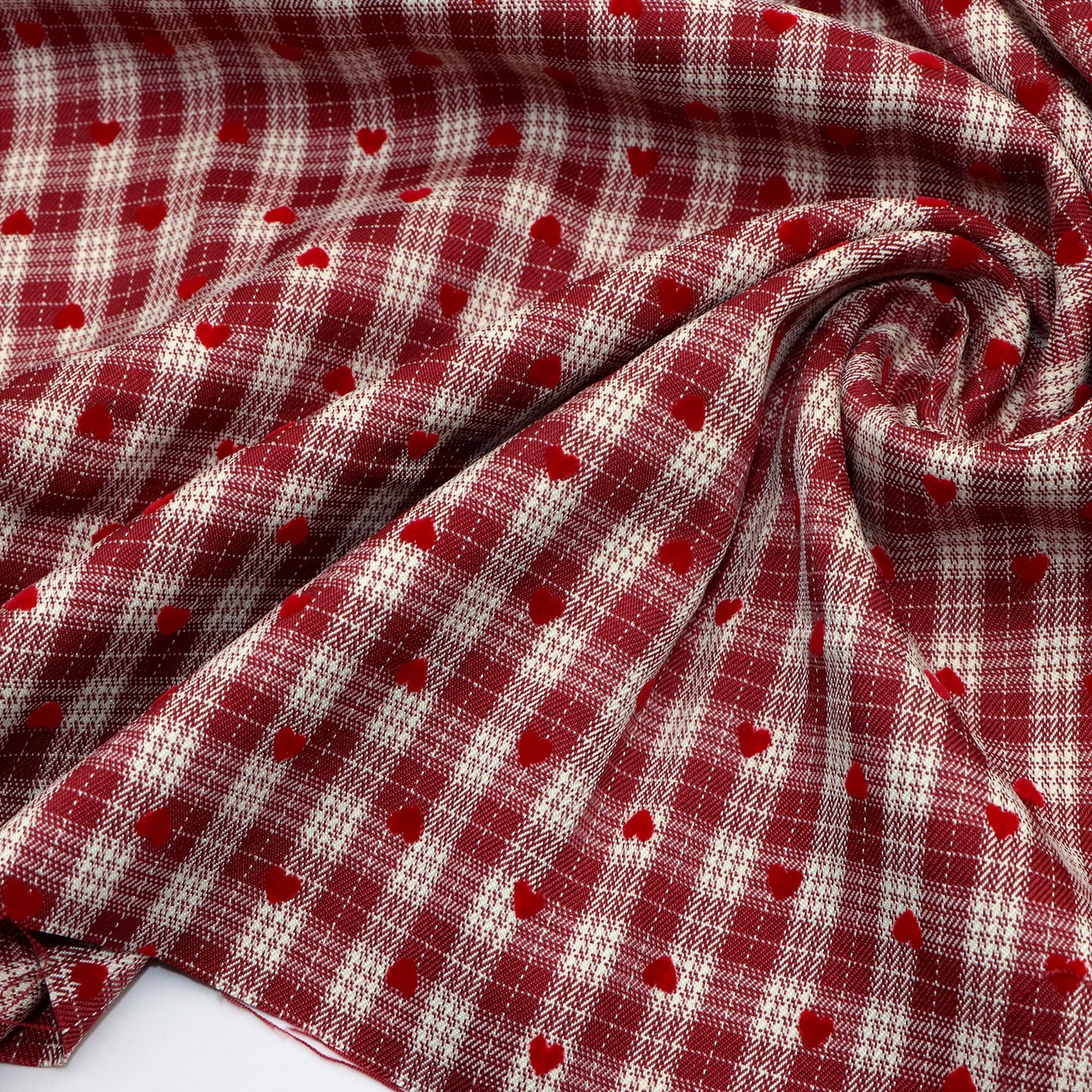 velvet Love heart fabric