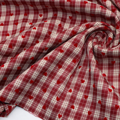 velvet Love heart fabric