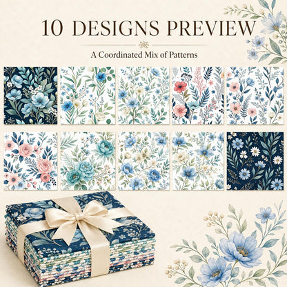 10Pc/Set Flower Series Daisy Leaves Fat Quarter Fabric, Pre-Cut Square Fabric Assort, Fabric Set, Craft Fabric, Handmade DIY Patchwork Fabric,Home Quilting Sewing Fabric, Packaging Fabric, Scrapbooking Craft Hobbyist