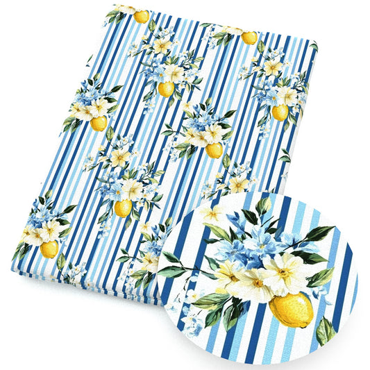 flowerfloral fruit stripe lemon fabric
