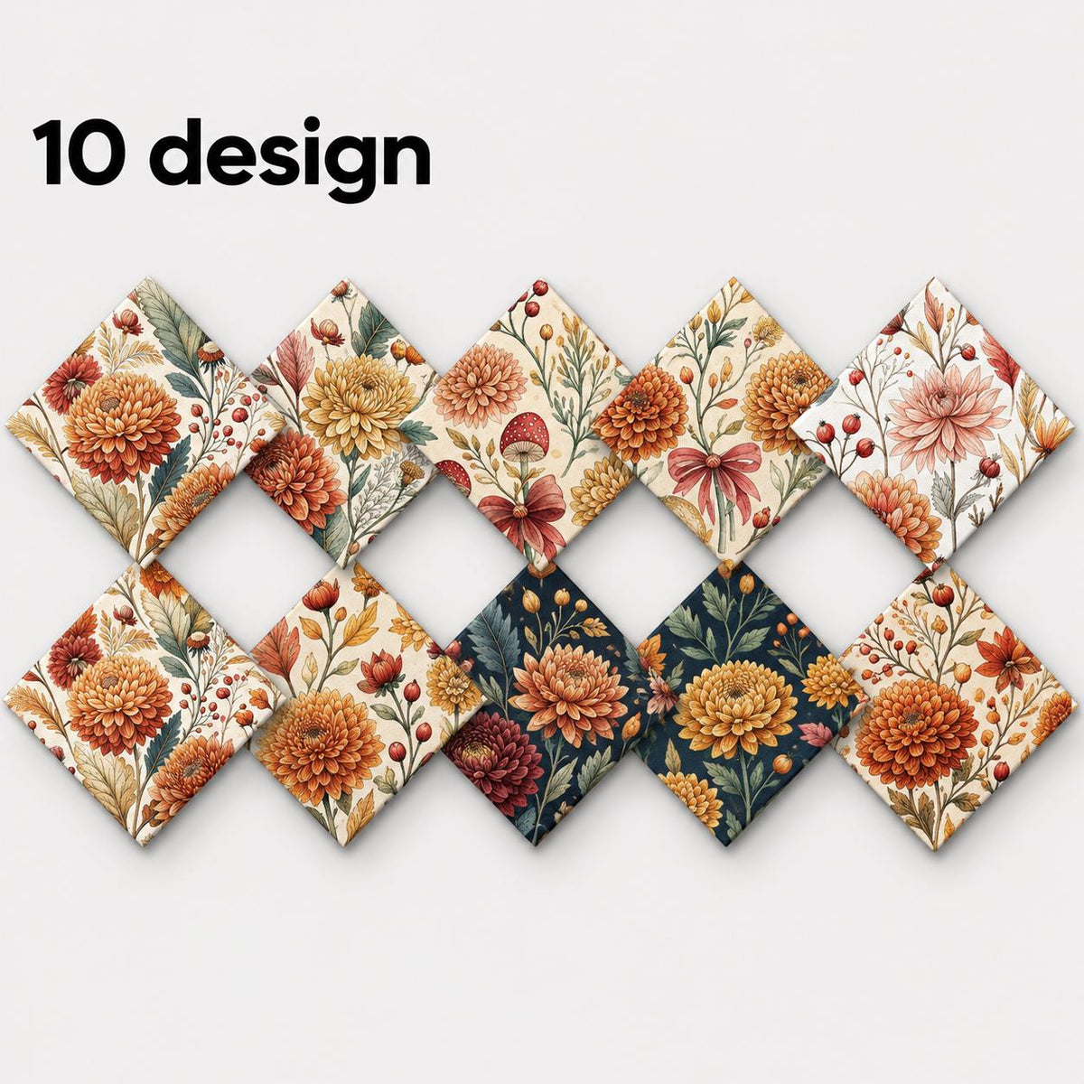 10Pc/Set Flower Series Fat Quarter Fabric, Pre-Cut Square Fabric Assort, Fabric Set, Craft Fabric, Handmade DIY Patchwork Fabric,Home Quilting Sewing Fabric, Packaging Fabric, Scrapbooking Craft Hobbyist