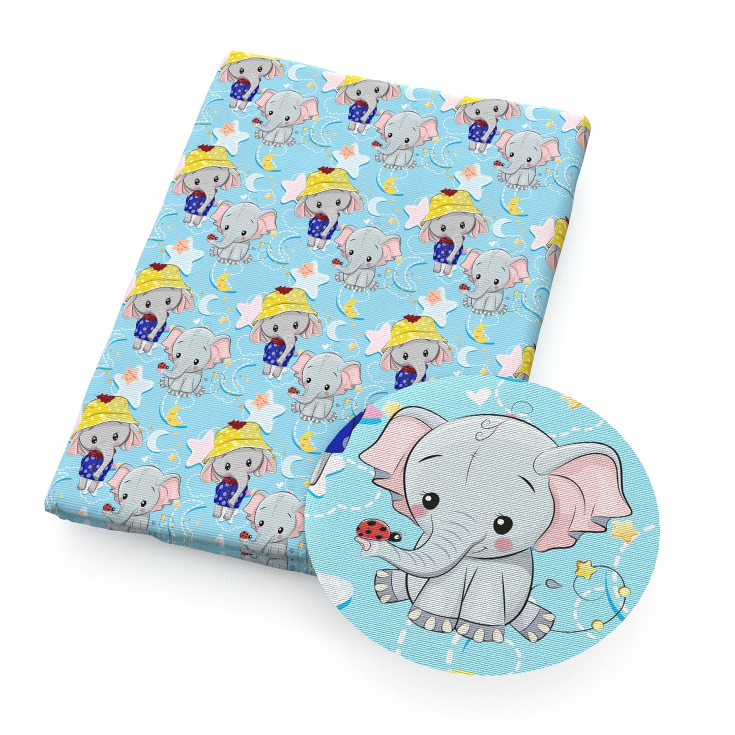 elephant star starfish moon fabric
