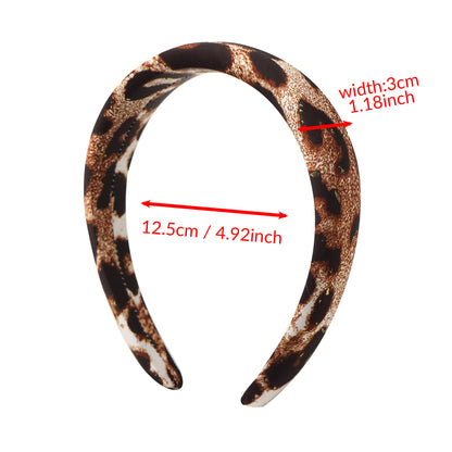 hot gold leopard satin high cranial hairband