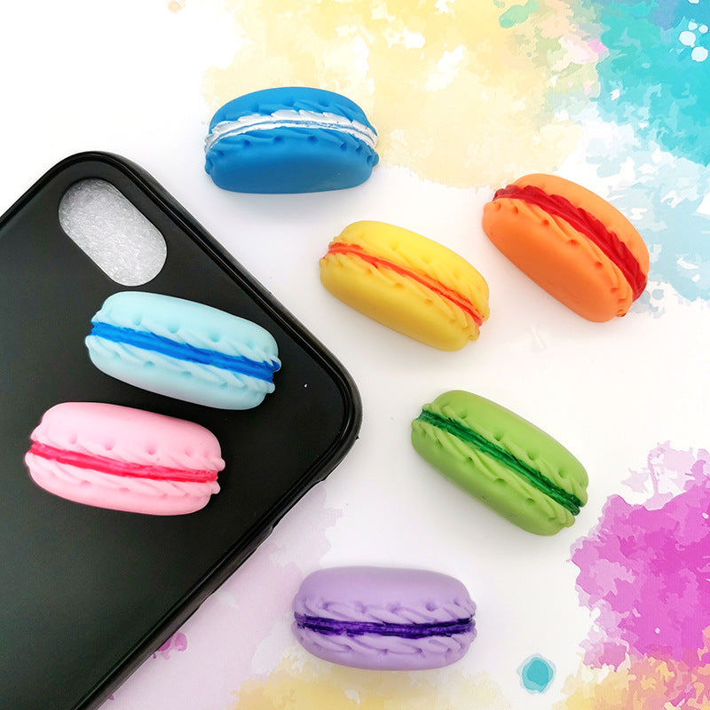 2Pcs Half Round Miniature Macaroon Decorations, Assorted Colors, Plastic & Resin - Scrapbooking Embellishments, Flatback Cabochon Crafts, Universal Holiday Party Supplies, Non-Electrical DIY Accessories