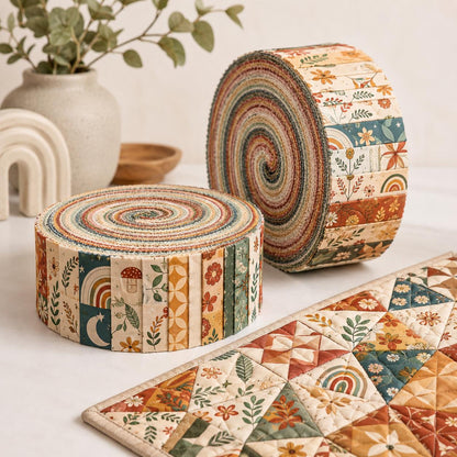 10pcs Vintage Plaid Pumpkin Floral Pattern Jelly Roll Fabric Strips 2.5X19.7inch Pre-Cut 100% Polyester For Patchwork Quilts, Table Runners, Placemats, Tote Bags, Storage Pouches, Makeup Bags, Coasters, Quilt Blocks & Binding