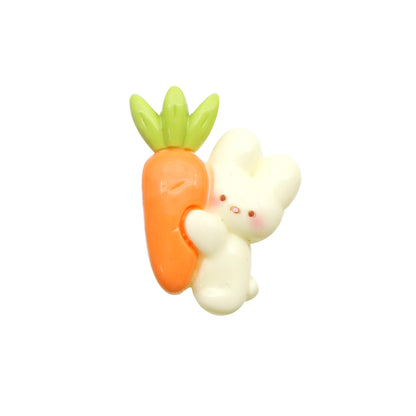 10Pcs Miniature Resin Rabbit Bunny Carrot Shaped Acrylic Charms Beads,3D Flatback Resin Cabochons for DIY Jewelry Making, Earrings, Bracelets, Keychains & Crafts - Perfect for Phone Cases, Water Bottles & Hair Accessories,Easter Decorations