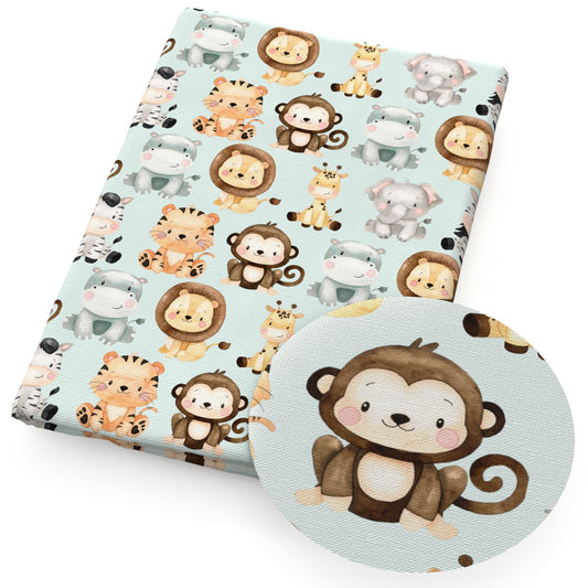 animals monkey elephant deerreindeer giraffe fabric
