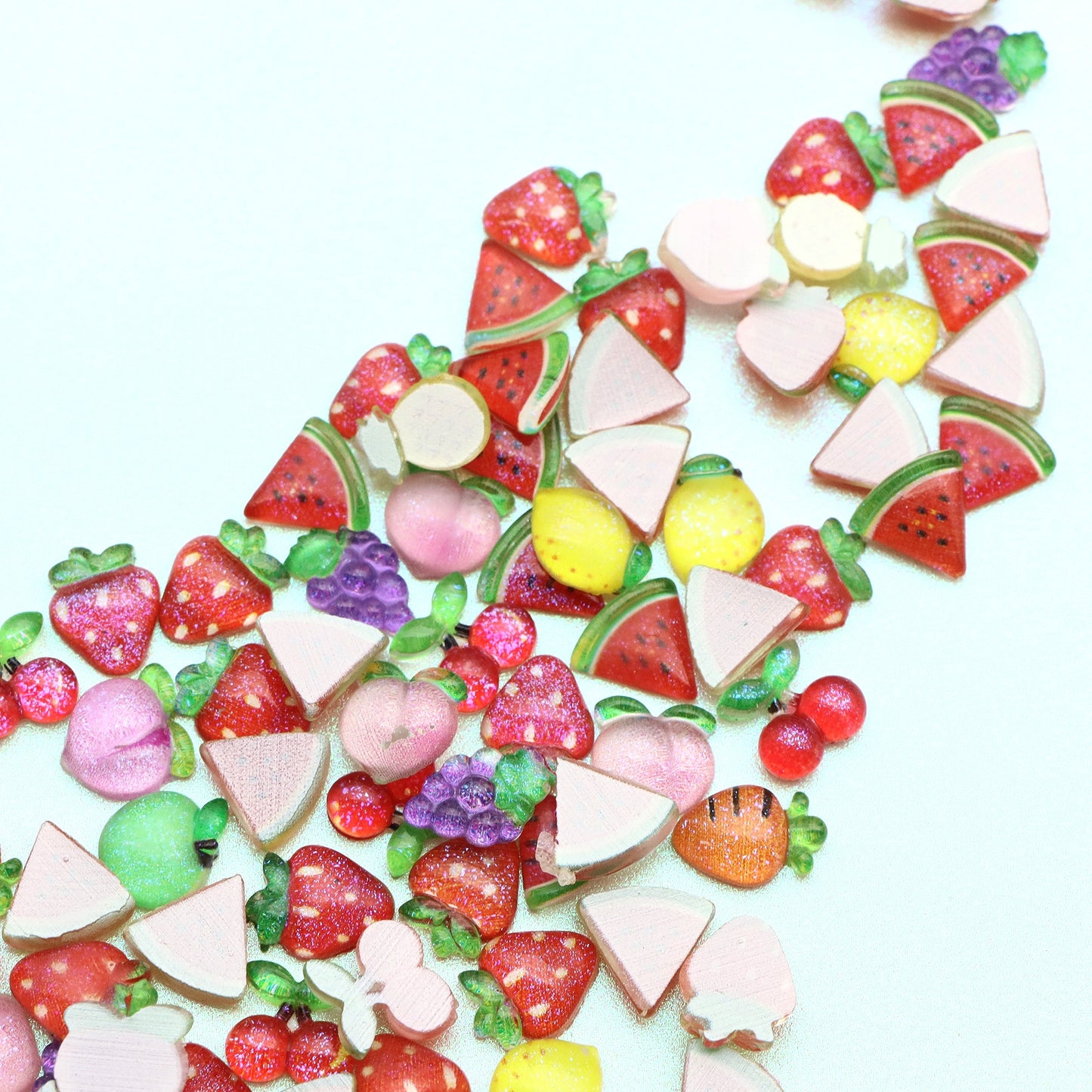 20Pcs Miniature Resin Fruits Shaped Acrylic Charms Beads,3D Flatback Resin Cabochons for DIY Jewelry Making, Earrings, Bracelets, Beads & Bead Assortments - Perfect for Phone Cases, Water Bottles & Hair Accessories,Projects Decorations