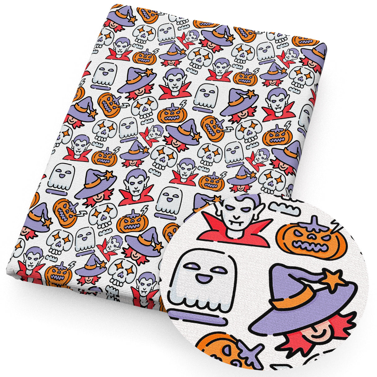 pumpkin skull ghost skeleton bones zombies lightning halloween fabric