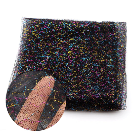 1pcs 19.68*62.99in colored flower patten Mesh Gauze Fabric - 100% Polyester Mesh  Ideal for DIY Bows, Backdrops,  Bags, Sofa Covers, Curtains, and Crafts, Hand Wash Only, Sewing Supplies for Crafting