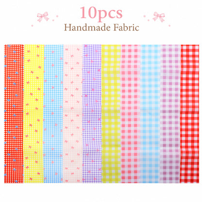 10pcs Vintage Plaid Grid Pattern Jelly Roll Fabric Strips 2.5X19.7inch Pre-cut 100% Polyester for Patchwork Quilts, Table Runners, Placemats, Tote Bags, Storage Pouches, Makeup Bags, Coasters, Quilt Blocks & Binding