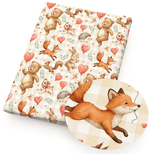 fox rabbit bunny heart love balloon fabric