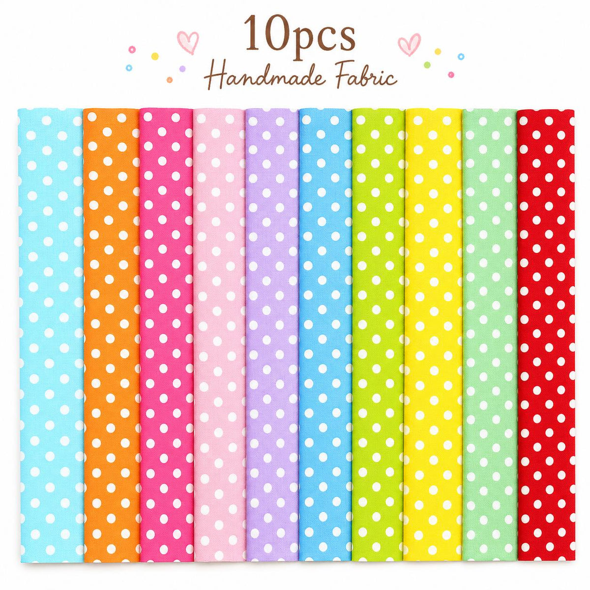 10pcs Vintage Dot Pattern Purple Jelly Roll Fabric Strips 2.5X19.7inch Pre-cut 100% Polyester for Patchwork Quilts, Table Runners, Placemats, Tote Bags, Storage Pouches, Makeup Bags, Coasters, Quilt Blocks & Binding Multi-color