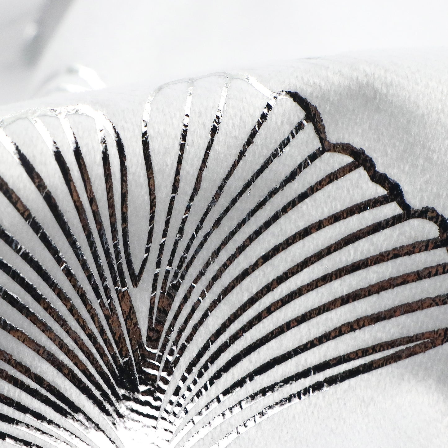 1pc silvery hot stamping ginkgo leaf velvet fabric  - 59x19.68inch(150x50cm) 100%Polyester Material, High Density for DIY Crafts - Hand Wash Only Precut Fabric