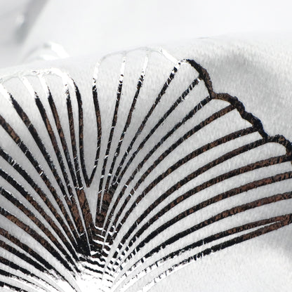 1pc silvery hot stamping ginkgo leaf velvet fabric  - 59x19.68inch(150x50cm) 100%Polyester Material, High Density for DIY Crafts - Hand Wash Only Precut Fabric