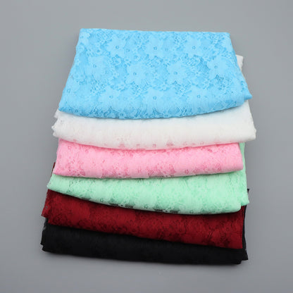 1Pc solid flower Printed Premium Lace Fabric - 59x19.68inch(150x50cm) Pre-cut Fabric,Perfect for DIY Sewing,Bags,Party Decor, Tablecloths, Gift Wrapping,Cushions & Furniture Covers