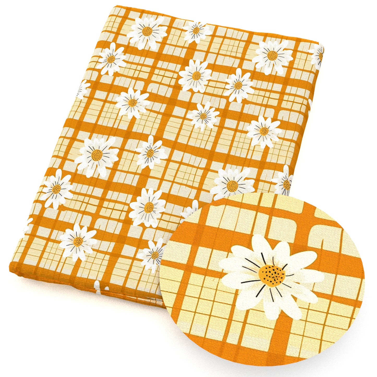 daisy flowerfloral plaid grid gingham tartan buffalo plaid fabric