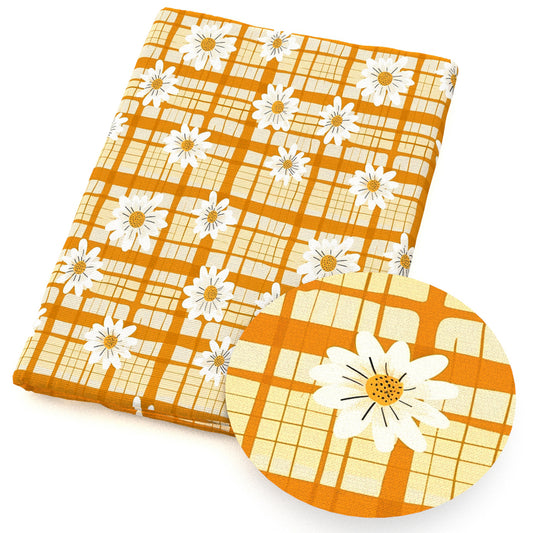 daisy flowerfloral plaid grid gingham tartan buffalo plaid fabric