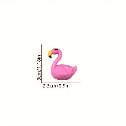 1pc Flamingo Silicone Bead Charms - Assorted Pink Shapes for Jewelry Making, DIY Beading Pens, Keychain Accessories & Handicraft Decorations