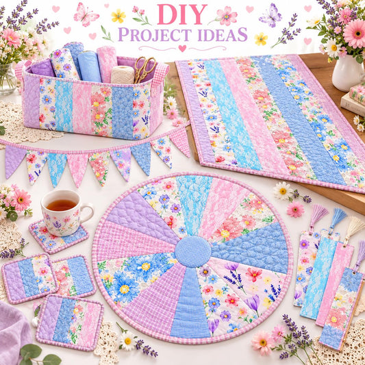 10Pc/Set, Making 10 Images 1pc Each, Each Size: 6.3*50cm Floral Mesh Gauze Lace Series Sliced Fabric Set Style Combination, Polyester Jelly Roll Fabric Strips, Pre-Cut Quilting Squares, For Quilting DIY, Handicrafts And Sewing, Blankets, Rugs, Interior De