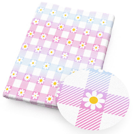 plaid grid flowerfloral pink series twill fabric