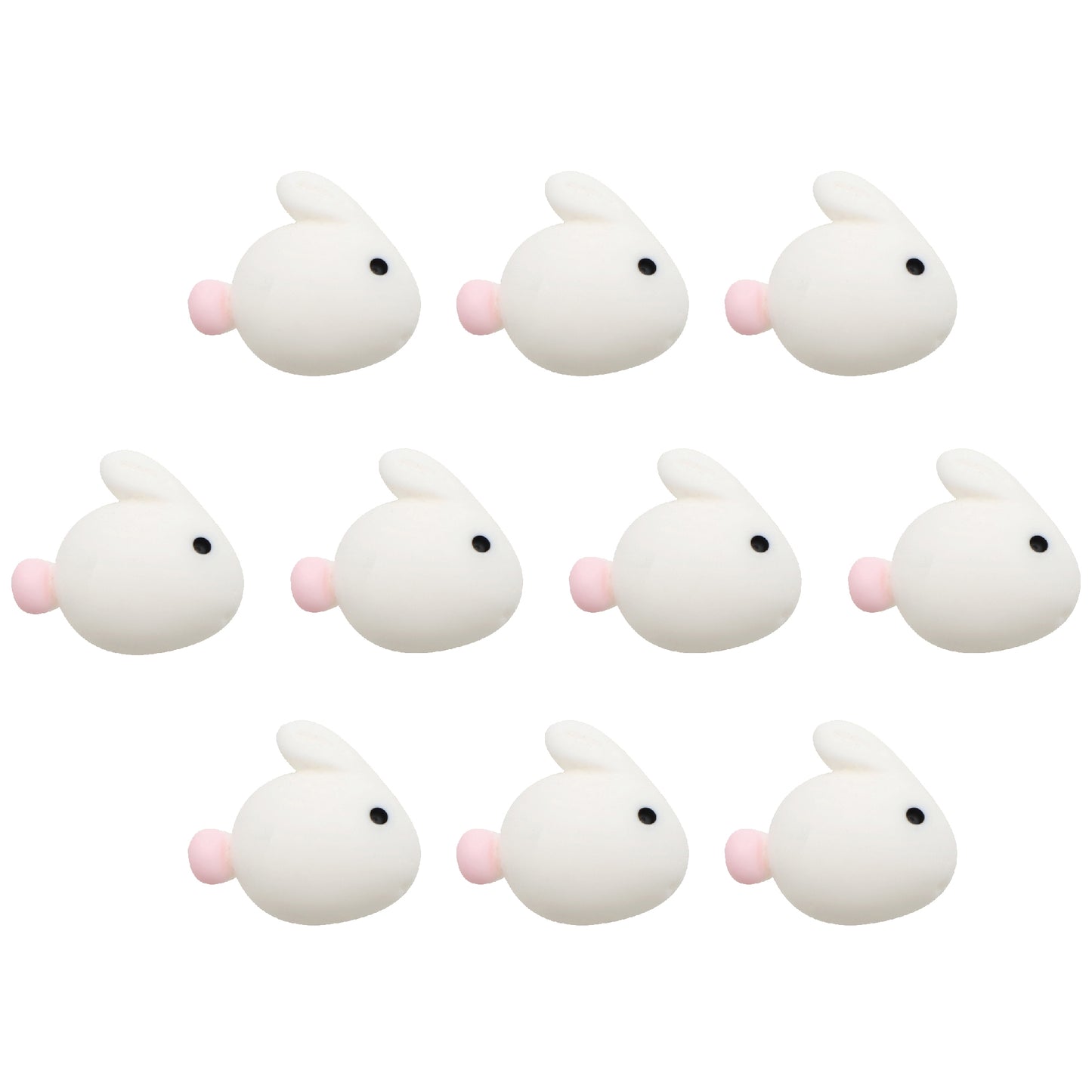 10Pcs Miniature Resin Rabbit Bunny Shaped Acrylic Charms Beads,3D Flatback Resin Cabochons for DIY Jewelry Making, Earrings, Bracelets, Beads & Bead Assortments - Perfect for Phone Cases, Water Bottles & Hair Accessories,Easter Decorations
