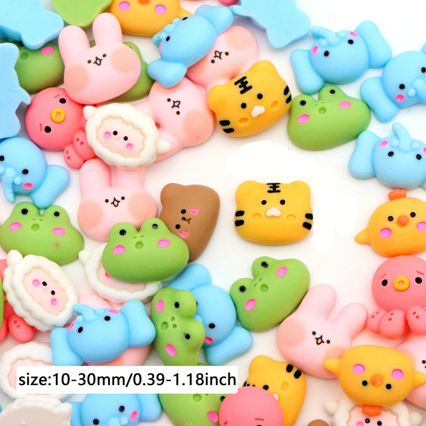 10Pcs Animals Series Acrylic Charms,Random Designs,Rabbit,Frog,Tiger,Sheep Shaped,3D Flatback Resin Cabochons for DIY Jewelry, Earrings, Bracelets, Keychains, Festive Decor, Homemade Gifts, Phone Cases, Water Bottles, Hair Accessories