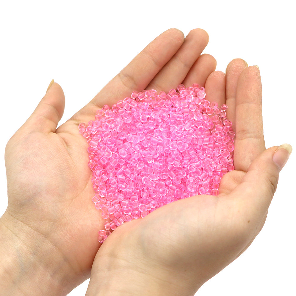 10g/pack Vibrant Colorful Miyuki Seed Beads Transparent Plain Solid Color Loose Spacer Acrylic Beads with Hole for Jewelry Making DIY Bracelet Necklace Chain Earrings Charm Bangle Decors Craft Accessories