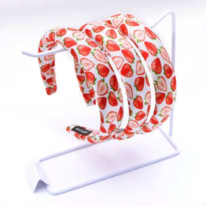 strawberry satin high cranial hairband