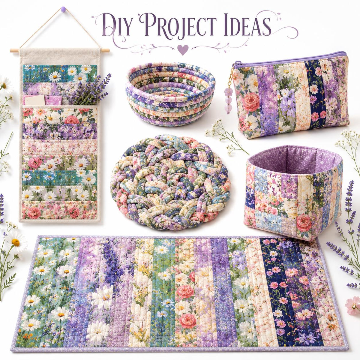 10pcs Vintage Floral Painting Pattern Jelly Roll Fabric Strips 2.5X19.7inch Pre-cut 100% Polyester for Patchwork Quilts, Table Runners, Placemats, Tote Bags, Storage Pouches, Makeup Bags, Coasters, Quilt Blocks & Binding Multi-color
