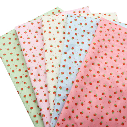 1pc Strawberry Print Twill Polyester Fabric, 59.06x19.68 inch Precut Fabric, Perfect for Party Decorations, and Craft Projects, Hair Ties, DIY Quilting & Sewing, Patchwork, Backdrop Fabric | Strawberry Pattern