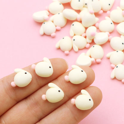 10Pcs Miniature Resin Rabbit Bunny Shaped Acrylic Charms Beads,3D Flatback Resin Cabochons for DIY Jewelry Making, Earrings, Bracelets, Beads & Bead Assortments - Perfect for Phone Cases, Water Bottles & Hair Accessories,Easter Decorations