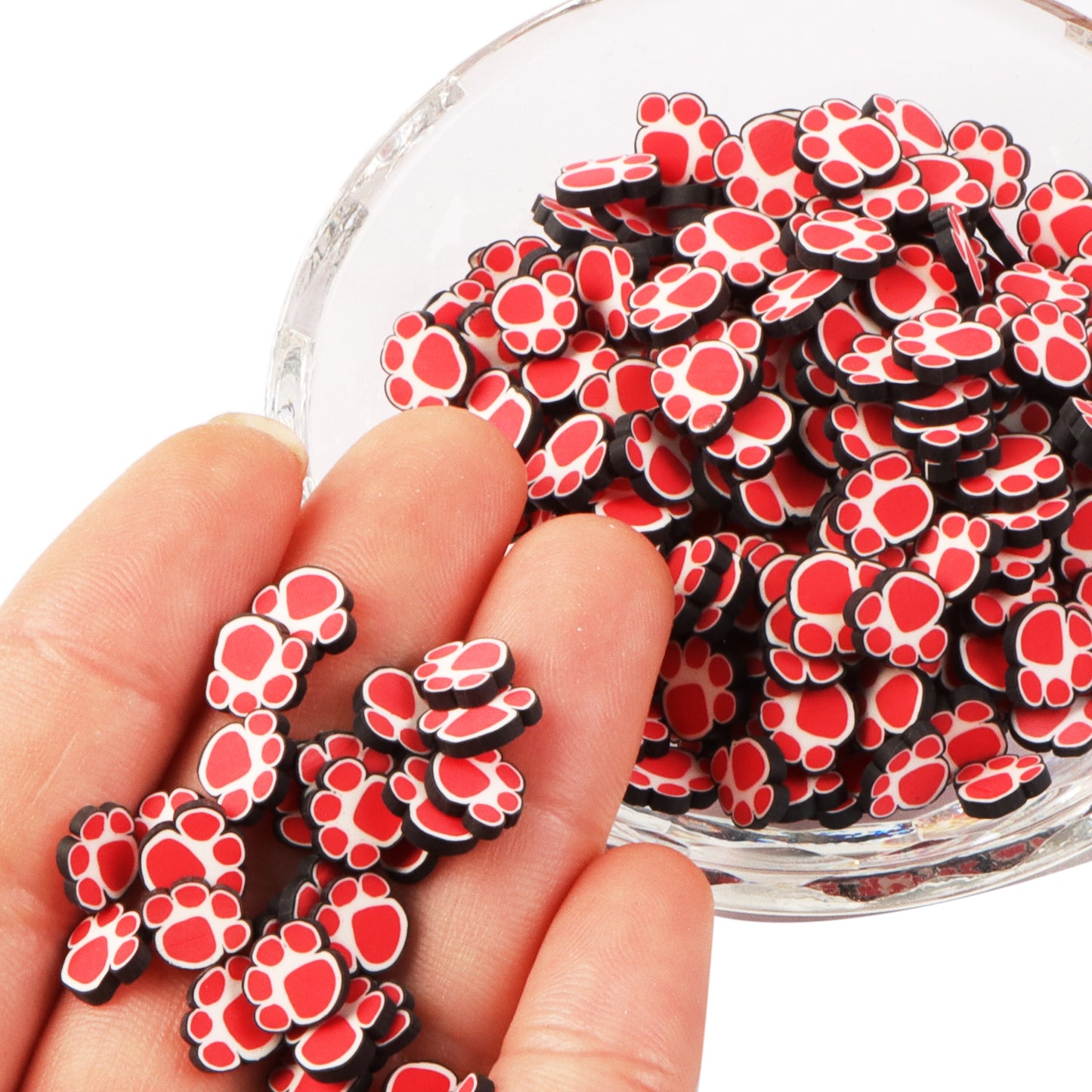 10g Animals Footprint Nail Art Polymer Clay Slices-Unscented,Vibrant Dog Bear Slime Charms for Lip Gloss Making, Resin, and Nail Art Decorations - Perfect for DIY Crafts and Creative Projects