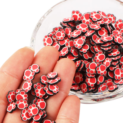10g Animals Footprint Nail Art Polymer Clay Slices-Unscented,Vibrant Dog Bear Slime Charms for Lip Gloss Making, Resin, and Nail Art Decorations - Perfect for DIY Crafts and Creative Projects