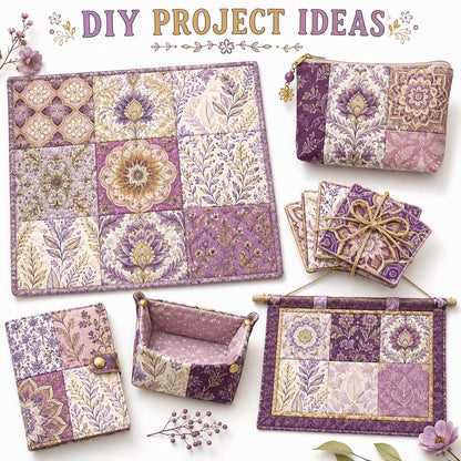 10Pc/Set Flower Purple Series Leaves Fat Quarter Fabric, Pre-Cut Square Fabric Assort, Fabric Set, Craft Fabric, Handmade DIY Patchwork Fabric,Home Quilting Sewing Fabric, Packaging Fabric, Scrapbooking Craft Hobbyist