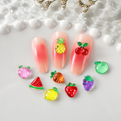 20Pcs Miniature Resin Fruits Shaped Acrylic Charms Beads,3D Flatback Resin Cabochons for DIY Jewelry Making, Earrings, Bracelets, Beads & Bead Assortments - Perfect for Phone Cases, Water Bottles & Hair Accessories,Projects Decorations