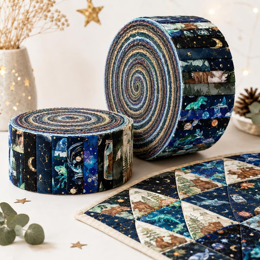 10pcs Wishing Bottle Dark Series Jelly Roll Fabric Strips 2.5X19.7inch Pre-cut 100% Polyester for Patchwork Quilts, Table Runners, Placemats, Tote Bags, Storage Pouches, Makeup Bags, Coasters, Quilt Blocks & Binding