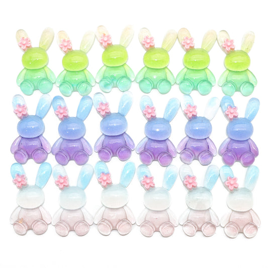 5Pcs Animals Series Acrylic Charms,Rabbit Shaped,Transparent 3D Flatback Resin Cabochons for DIY Jewelry, Earrings, Bracelets, Keychains, Festive Decor, Homemade Gifts, Phone Cases, Water Bottles, Hair Accessories