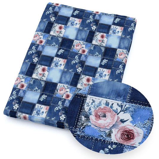 flowerfloral plaid grid denim pattern fabric