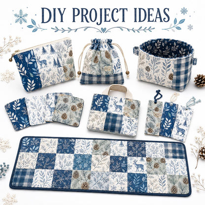 10Pc/Set Christmas Series Plaid Rabbit Deer Pinecones Christmas Tree Fat Quarter Fabric, Pre-Cut Square Fabric Assort, Fabric Set, Craft Fabric, Handmade DIY Patchwork Fabric,Home Quilting Sewing Fabric, Packaging Fabric, Scrapbooking Craft Hobbyist