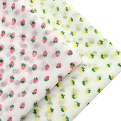 1Pc strawberry pattern Chiffon Fabric - 59x19.68inch(150x50cm) Pre-cut Fabric,Perfect for DIY Sewing,Bags,Party Decor, Tablecloths, Gift Wrapping,Cushions & Furniture Covers