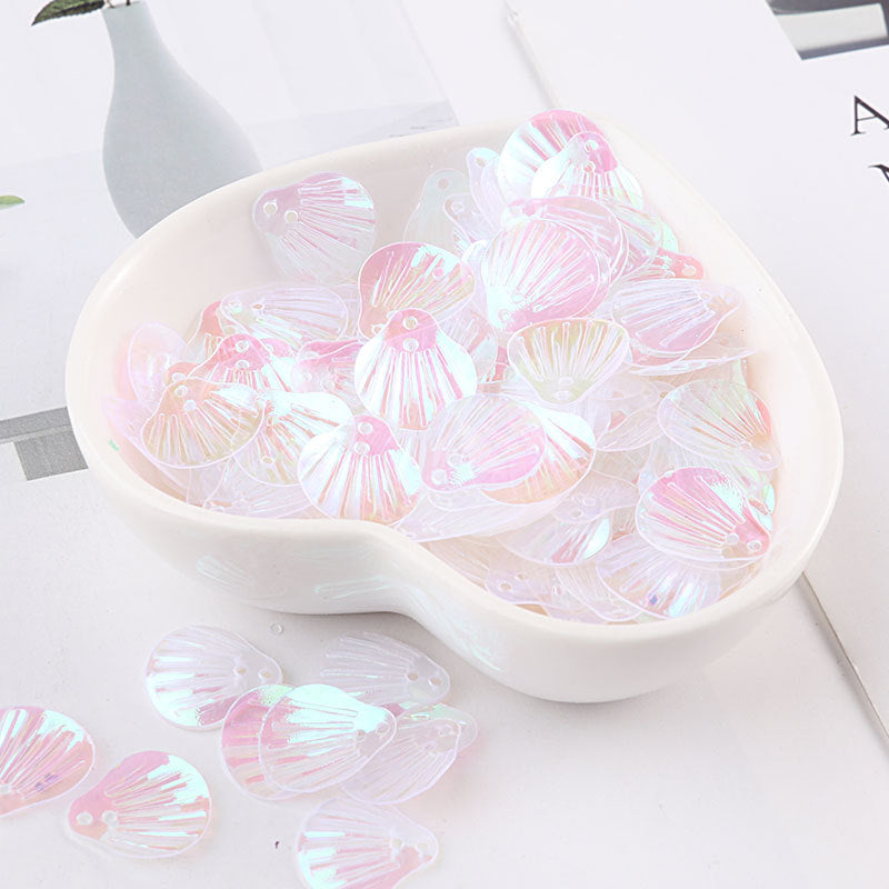 20g/pack Golden Light Transparent Fish Scale Shell Sequins,Vibrant Laser Double Hole Eye Makeup Flakes,Charms for Jewelry Making, Earring, Stage, Party, Makeup, Home Decors, DIY, Dress, Scrapbook, Shoes, Photoframe Accessories and Handmade Supplies