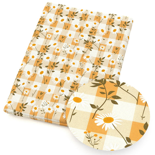 daisy flowerfloral plaid grid gingham tartan buffalo plaid fabric
