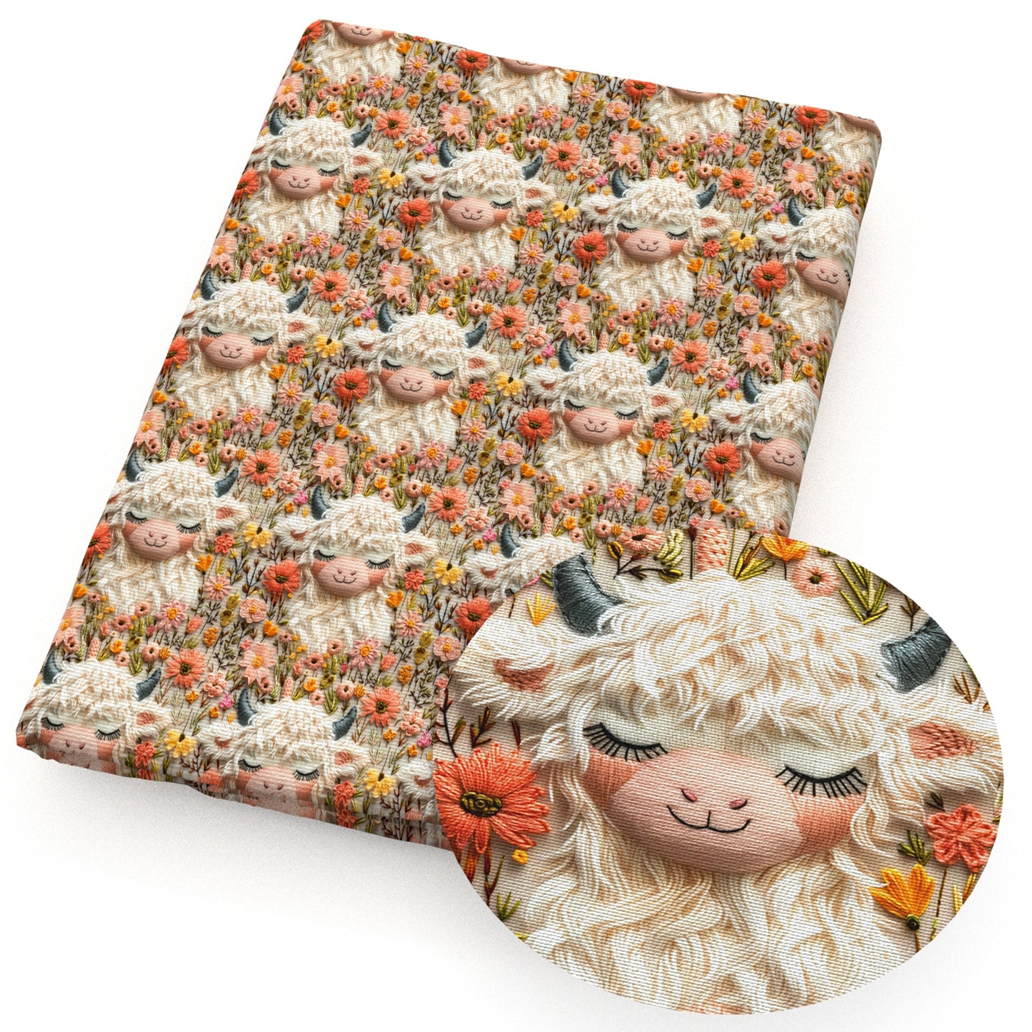 imitation embroidery series flowerfloral cow fabric