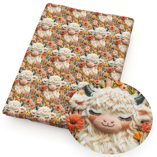 imitation embroidery series flowerfloral cow fabric