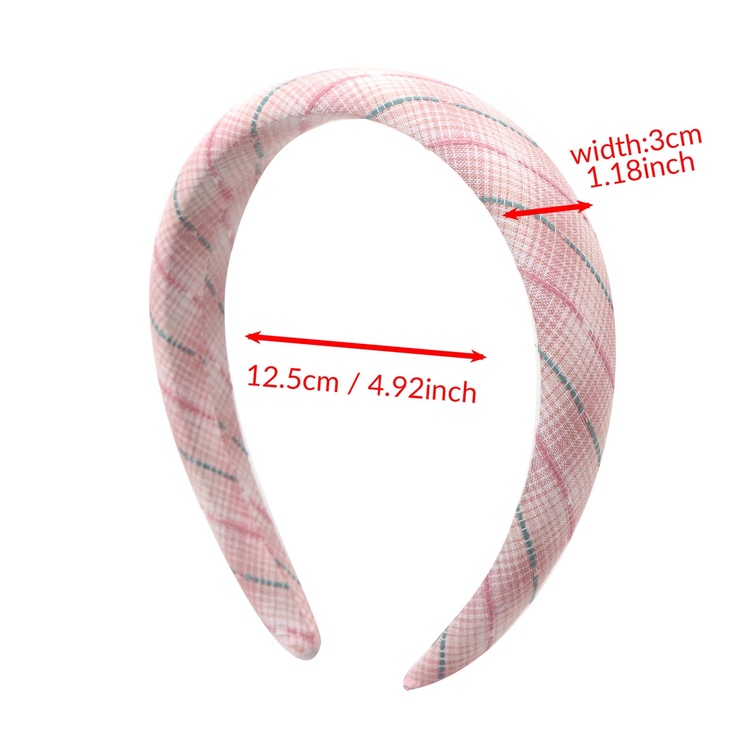 cotton jacquard line gradient retro checkered high cranial hairband