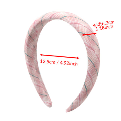 cotton jacquard line gradient retro checkered high cranial hairband