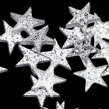 Resin Flat Back Charms Beads,5pcs Glitter Star Shape Resin Cabochons for DIY Crafts, Scrapbooking, Jewelry Making