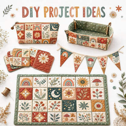 10pcs Vintage Plaid Pumpkin Floral Pattern Jelly Roll Fabric Strips 2.5X19.7inch Pre-Cut 100% Polyester For Patchwork Quilts, Table Runners, Placemats, Tote Bags, Storage Pouches, Makeup Bags, Coasters, Quilt Blocks & Binding
