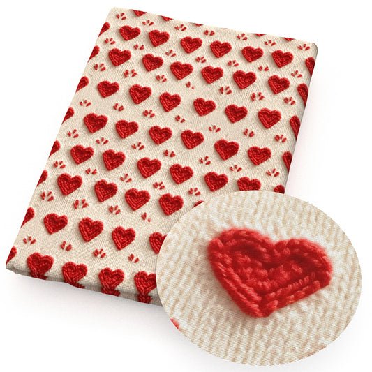 imitation embroidery series heart love valentine's day fabric